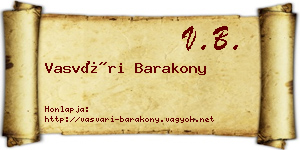 Vasvári Barakony névjegykártya